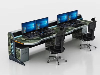 Modern Console Dispatching Table Monitoring Table Combat Command Table Command Center Dispatching Table 3d model