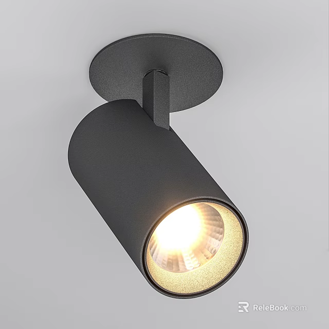Modern Black Downlight Spotlight with Bright Illumination and Ceiling Mounted Design 3d model 