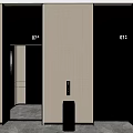 Modern Elevator Hallway Interior Design With Neutral Tones Marble Floor And Metal Doors