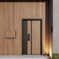 Stylish House Entrance With Black Door House Number 802 Green Plants And Ceiling Lighting