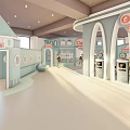 Kindergarten Interior Design With Castle Themed Play Area And Gas Station Role Play Setup