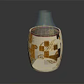 Steaming Coffee Drink In White Cup With Coffee Cappuccino Words And Bean Patterns