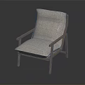 Modern Wooden Frame Armchair With Light Fabric Cushion And Backrest Design
