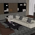 Minotti sofa coffee table combination 3d model
