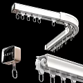Modern Sleek Curtain Tracks With Multiple Colors And Metal Hooks Design