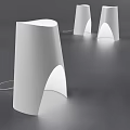 Contemporary White Table Lamp With Sleek Curved Design And Warm Glow