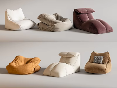 Bean Bag Chairs In Various Colors And Stylish Designs For Modern Living 3d model