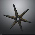 Artistic Colorful Starfish Sculpture With Detailed Textured Surface On Dark Background