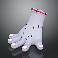 Gray Hand Fashion Accessory With Pink Nails And Decorative Wrist Straps
