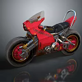 Unique Red TRAMPA Custom Motorcycle With Black Seat And Stylish Wheels Design