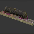 Black Tank Car Model Placed On Railway Track With Gravel