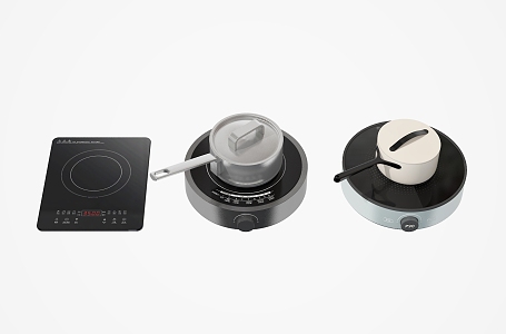 Modern electric cooker cookware 3d model