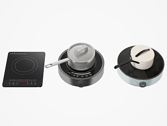 Modern electric cooker cookware 3d model