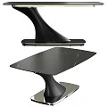 Modern Coffee Table With Black Marble Top And Curved Metal Base Design 3d model