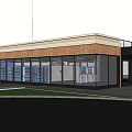 Rapid Comprehensive Service Center Building Exterior With Brick Wall And Entrance