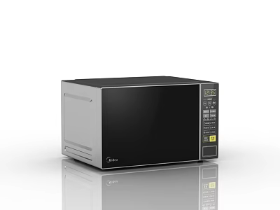 Modern Black Stainless Steel Microwave Oven As Essential Kitchen Cooking Appliance 3d model