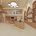 Modern Boutique Store Interior With Wooden Counters Display Shelves Soft Lighting And Open Layout
