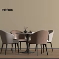 Poliform Modern Negotiation Table With Elegant Chairs Soft Upholstered Seats Indoor Setting 3d model