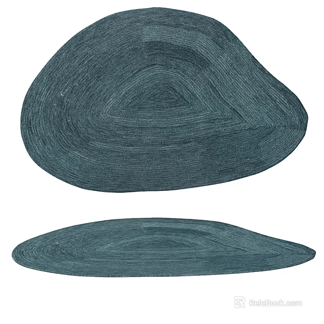 Unique Shaped Teal Rugs For Home Decoration 3d model