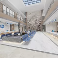 Spacious Court Hall With Service Desks And Seating Area