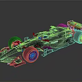 Black Formula Race Car With Sleek Aerodynamic Body And Yellow Tires
