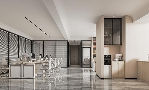 Public office area 3d model