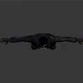 Male Game and Movie Character in Long Coat Holding Gun with Arms Outstretched