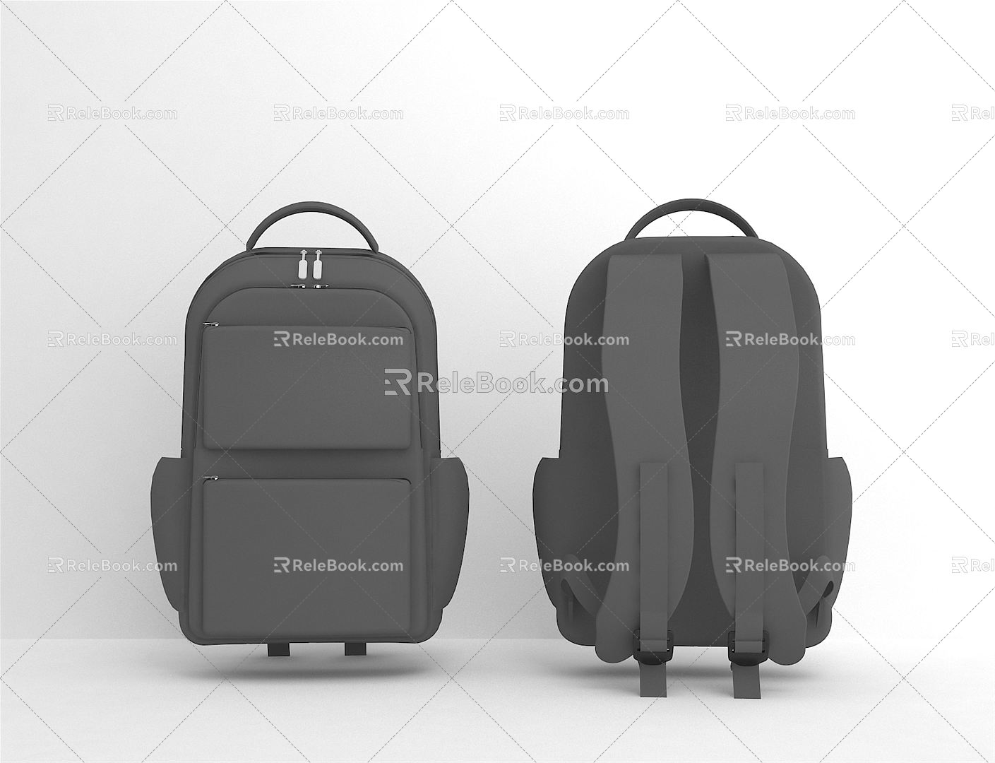 Modern School Bag Computer Backpack 3d model