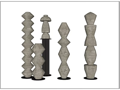 Various Modern Unique Floor Lamps with Abstract Geometric Sculptural Shapes 3d model