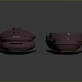 Brown Ceramic Bowls With Lids Set of Five for Kitchen Dining Collection