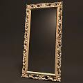 Ornate Gold Framed Mirror With Intricate Carvings And Classic Decorative Design