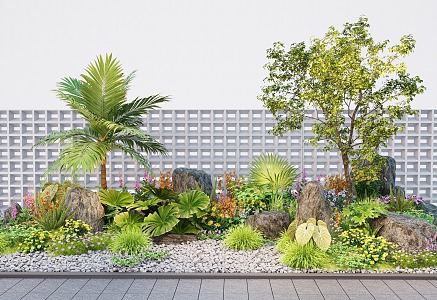 Landscape Plant Combination Flower Mirror Plant Group Plant Collocation Shrub Green Belt 3d model