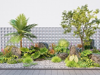 Landscape Plant Combination Flower Mirror Plant Group Plant Collocation Shrub Green Belt 3d model