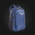Modern Blue Leather Backpack Stylish Functional Design For Everyday Use 3d model
