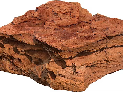Red Layered Stone And Natural Wood Texture For Interior Design Projects 3d model