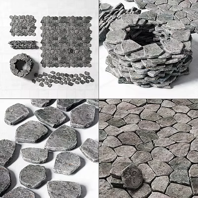 Stacked And Arranged Natural Stone Slabs For Decorative Interior Use 3d model