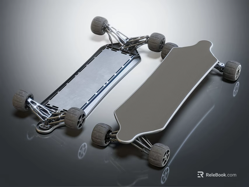 Modern Skateboards with Sleek Decks Aluminum Trucks and Smooth Rolling Wheels 3d model 