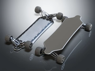 Modern Skateboards with Sleek Decks Aluminum Trucks and Smooth Rolling Wheels 3d model