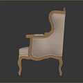 Single Sofa in Classic Style with Wooden Frame Light Pink Upholstery and Elegant Design