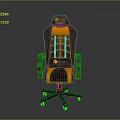 Black And Orange Ergonomic Gaming Chair With Adjustable Armrests And Wheels