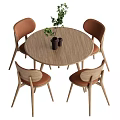 Casual Table and Chair Dining Table and Chair 3d model