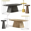 Coffee table combination side table corner table log tea table log dining table 3d model