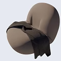 Light Brown Bean Bag Chair With Soft Fabric And Dark Decorative Strap Modern Design