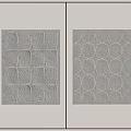Decorative Wall Hangings With Square Hexagonal Grid And Star Patterns In Beige Gray Textured Tones
