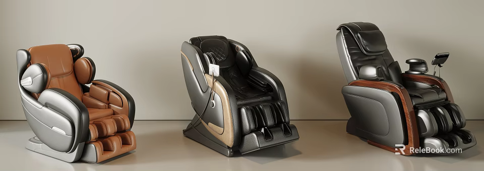 Luxury Modern Massage Chair with Ergonomic Design and Comfortable Leather Upholstery 3d model 