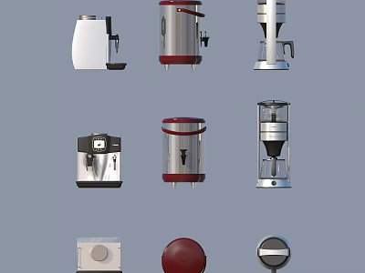 Modern Household Coffee Makers In Various Styles And Functional Designs 3d model