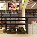 Modern Supermarket Department Store Interior With Shelving Units Product Display And Organized Aisles
