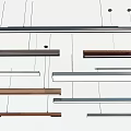 Modern Linear Pendant Lights With Multiple Designs Different Materials And Lengths 3d model