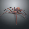 Brown Spider 3D Model With Long Legs On Dark Gradient Background 3d model
