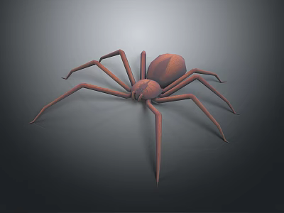 Brown Spider 3D Model With Long Legs On Dark Gradient Background 3d model